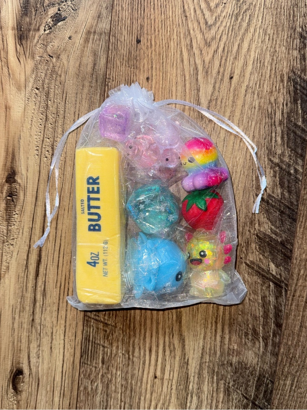 Assorted Squishies - Butter squishy, axolotl, cubes, and more